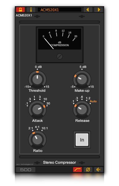 The ACM520X1 Stereo Bus Compressor Plug-In for Linux