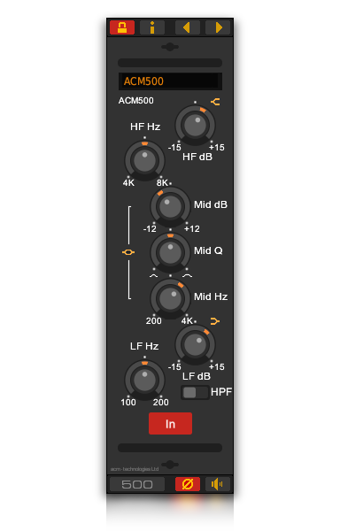 The ACM500 channel EQ VST plug-in for Linux