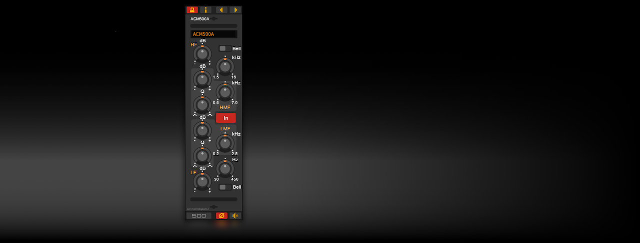 The ACM500A console channel EQ plug-in for Linux