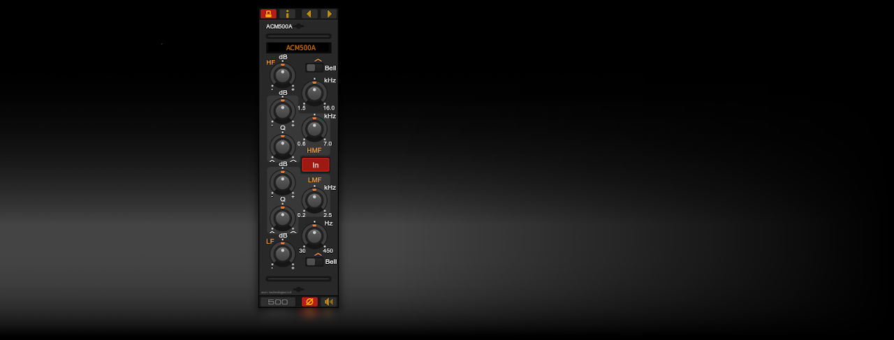 The ACM500A console channel EQ plug-in for Windows and Linux