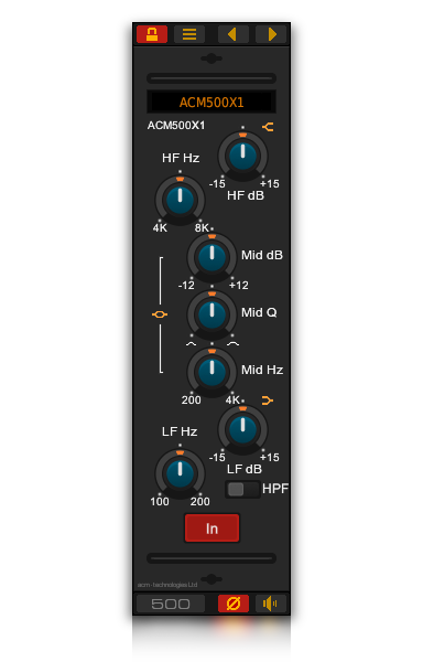 The ACM500X1 channel EQ VST plug-in for Linux
