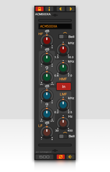 The ACM500XA professional console channel EQ VST plug-in for Linux