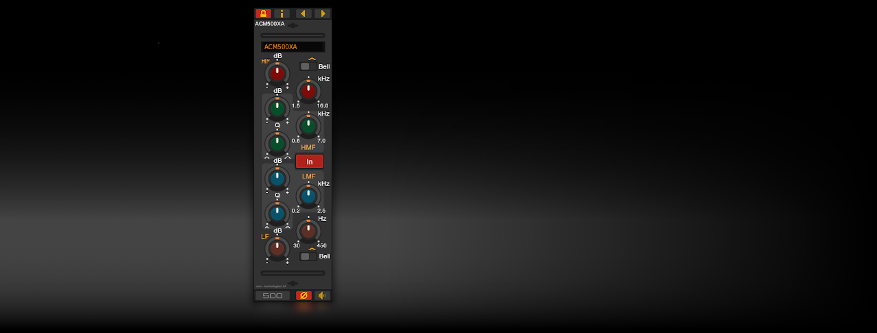 The ACM500XA console channel EQ plug-in for Linux