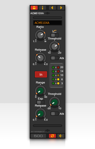 The ACM510XA professional console channel dynamics VST plug-in for Linux