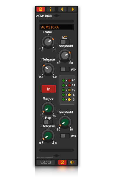 The ACM510XA professional console channel dynamics VST plug-in for Linux