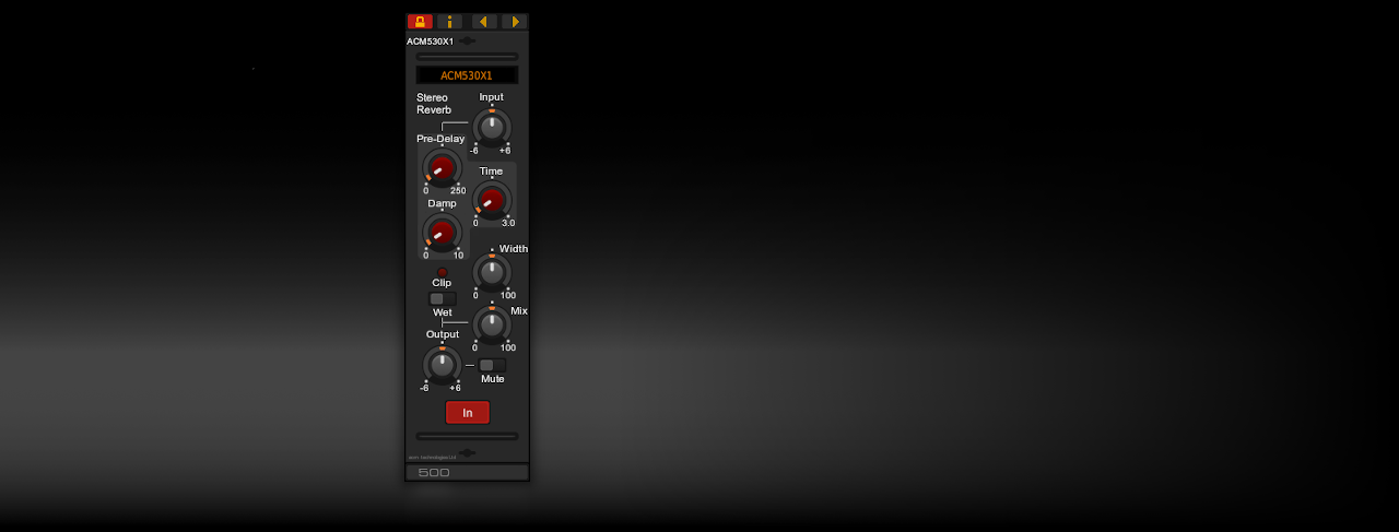 The ACM530X1 stereo reverb plug-in for Windows and Linux